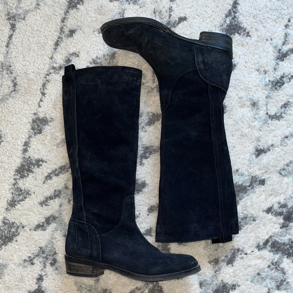 Rebels Black Suede Tall Boots